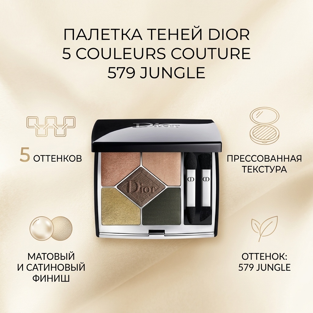 Dior тени прессованные 5 Couleurs Couture 579 Jungle