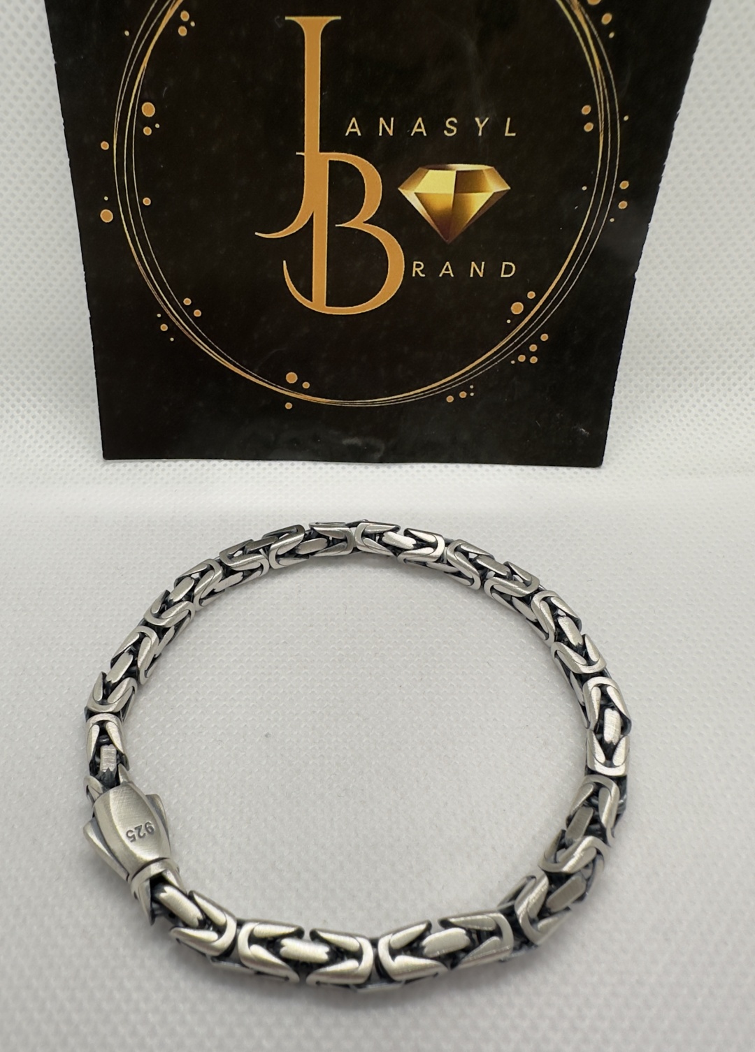 JANASYL Brand JB007 длина 21 см, вес 25 г серебро, плетение лисий хвост