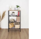 Стеллаж напольный Мебель России Торо 24 Н00109641, 67x30x114 см, черный, коричневый