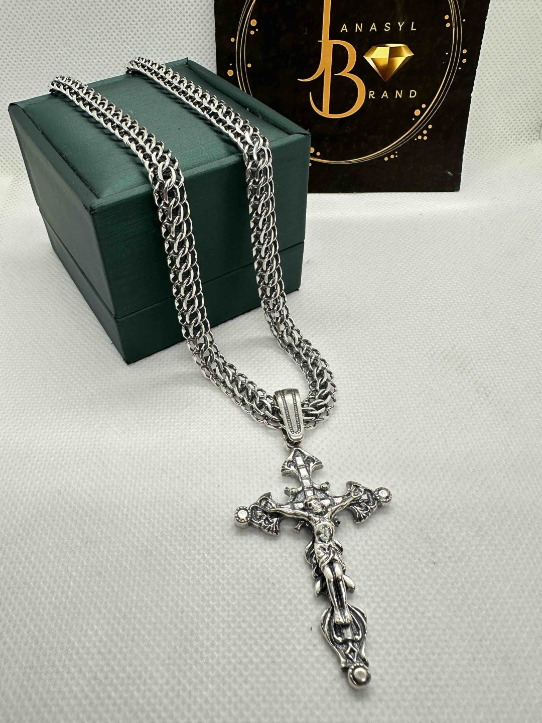 Колье JANASYL Brand К-95 длина 60 см вес 55 г серебро, без вставок