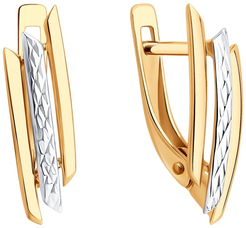 Серьги Diamant 51-120-02898-1 вес 1.75 г золото, без вставок