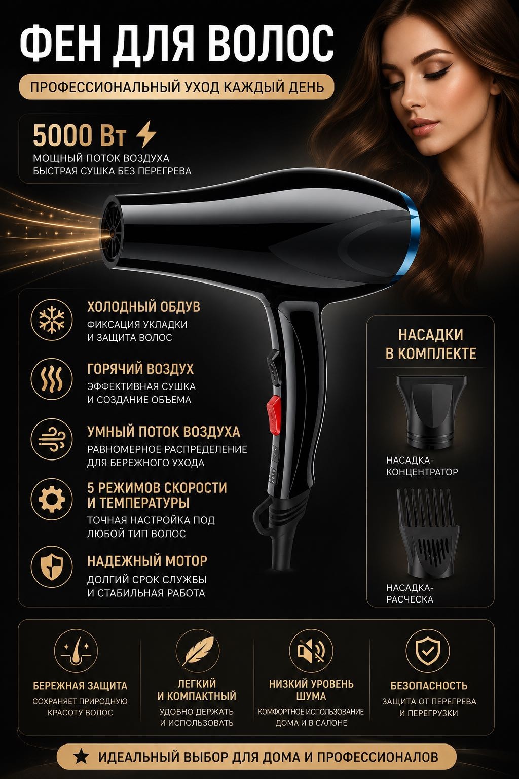 LIVEX VT-3233 фен черный