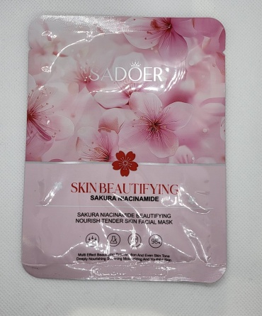 Маска для лица SADOER тканевая Sakura Niacinamide Сакура ниацинамид 1 шт
