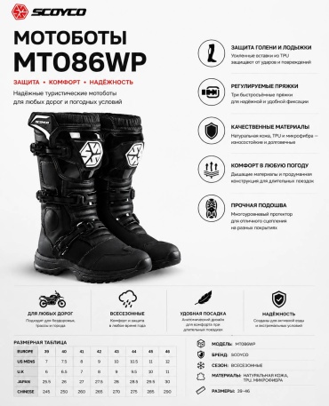 Scoyco MT086WP черный RU 38