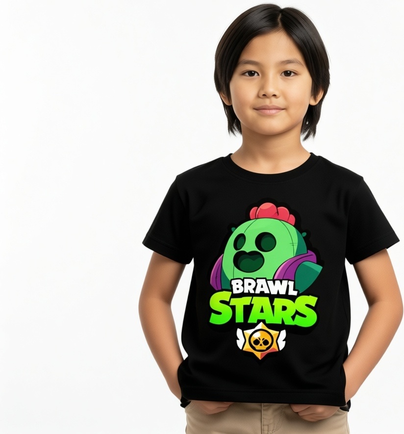 Футболка Бравл Старс Спайк Brawl Stars Spike TMH_TREND.KZ черный