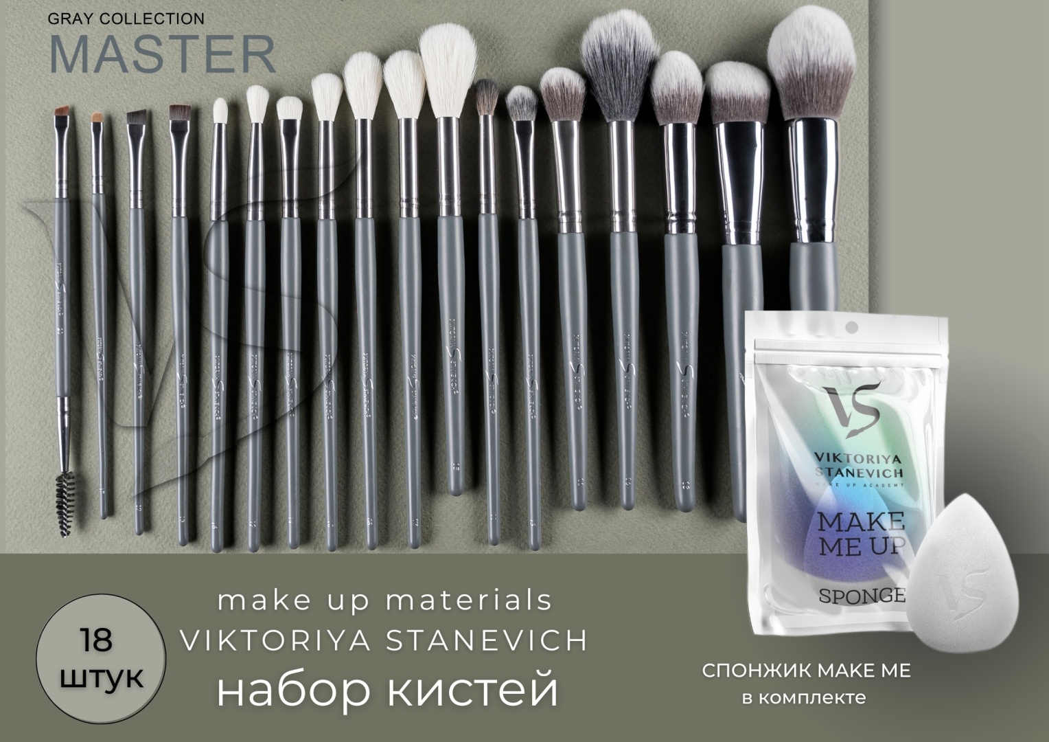 VIKTORIYA STANEVICH набор кистей для макияжа Grey collection Master