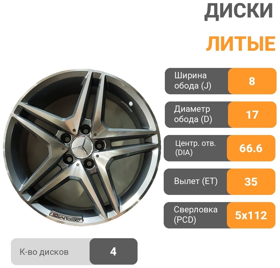 Replica 443 8x17/5x112 D66.6 ET35 4 диска серый