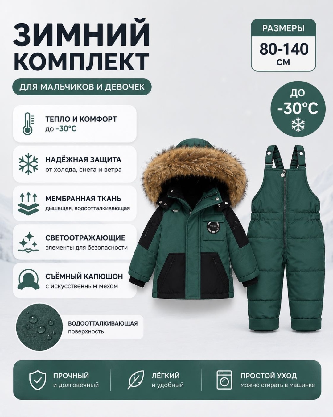 Утепленный комбинезон хаки