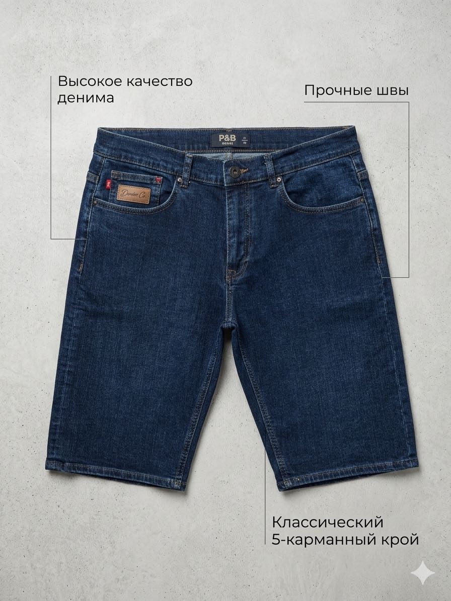 Джинсовые шорты темно-синий