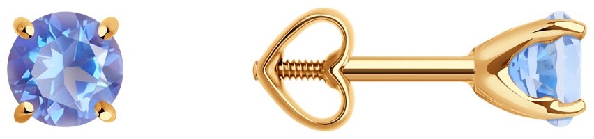 Пусеты SOKOLOV EAR-SO-585-435381 вес 1.15 г золото, топаз