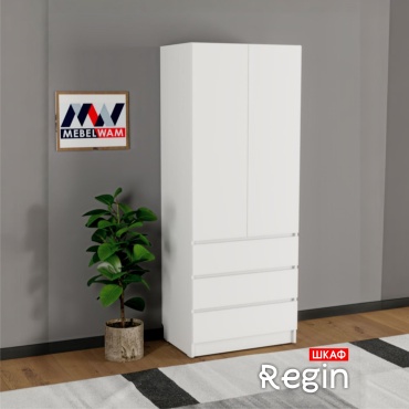 Распашной шкаф MEBELWAM Regin, 80x205х52 см, белый
