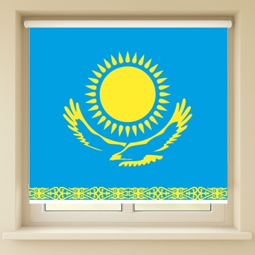 LuxPrint Ролл шторы с фотопечатью флага Казахстана белый 170x170 см