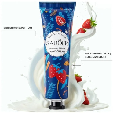 SADOER Strawberry Plant Extract Hand Cream - Крем для рук с экстрактом клубники крем для рук 30 г