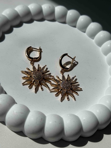 Серьги Busoedka медицинская сталь, фианит