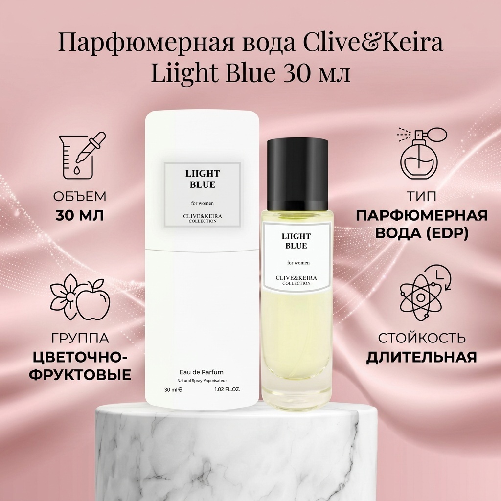Clive&Keira Liight Blue парфюмерная вода EDP 30 мл, для женщин