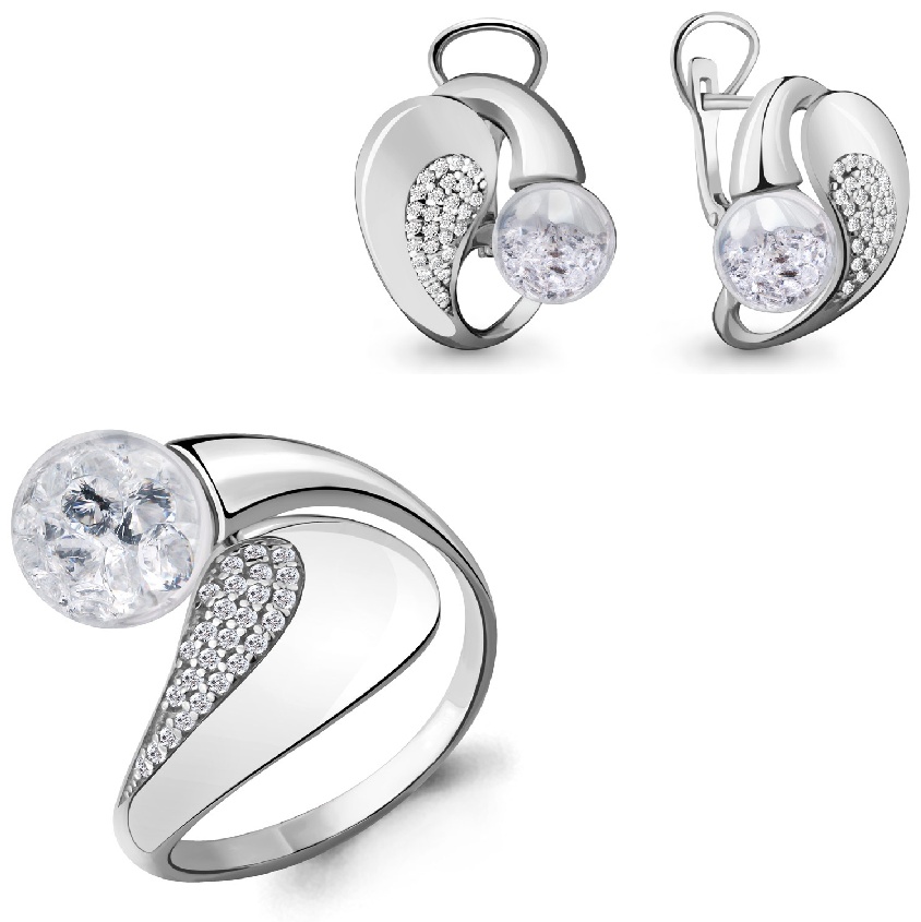 AQUAMARINE 19 разм. 200085-421657 вес 9.59 г серебро, фианит