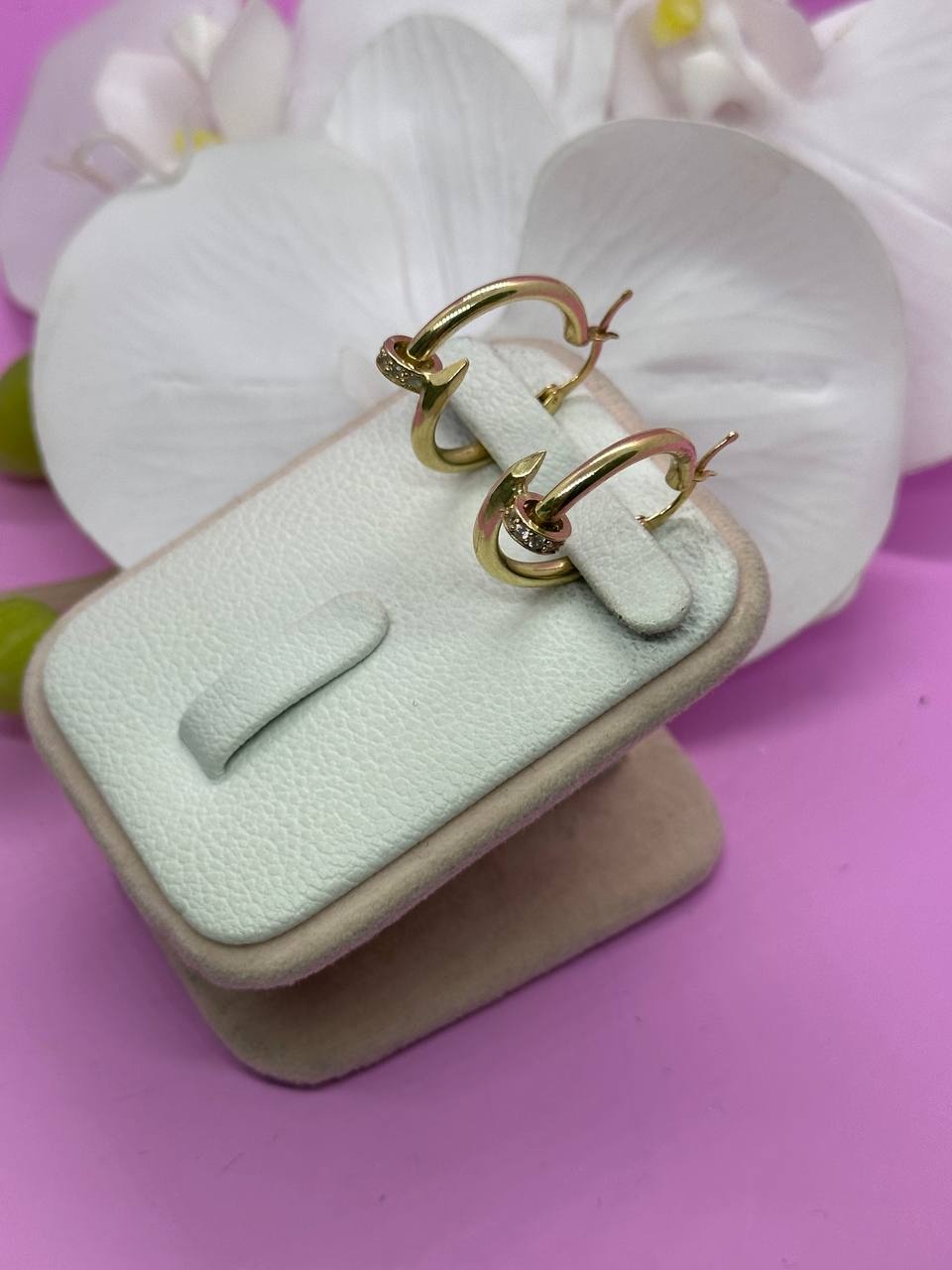 Серьги SAR JEWELRY tohsa-2059 вес 3.11 г золото, фианит