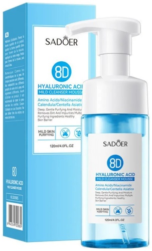SADOER Hyaluronic Acid Gentle Cleansing Mousse - Мягкий очищающий мусс с гиалуроновой кислотой мусс 120 г