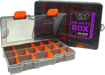 Коробка для приманок VIDO Craft Коробка для приманок Vido Craft Big Baits Box VD-3035 серый, прозрачный