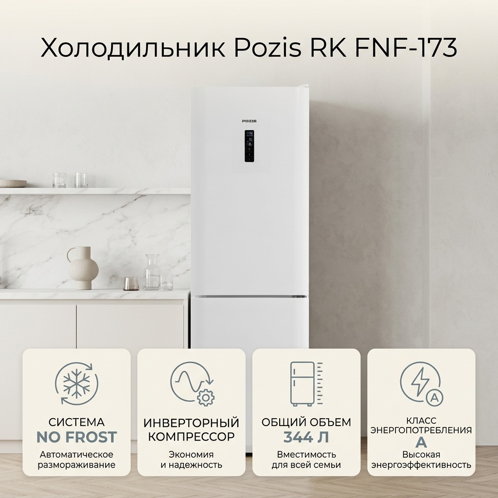 Холодильник Pozis RK FNF-173 белый