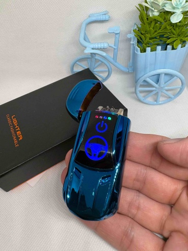 Lighter электронная зажигалка Blue electr lighter, ABS пластик, металлический сплав