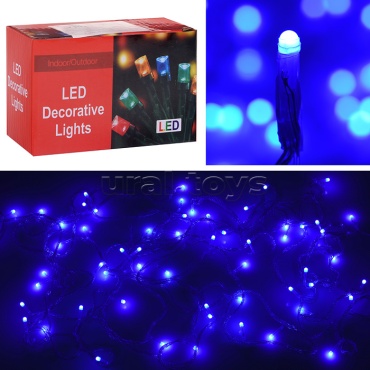 Нить LED цвет свечения синий 30 м