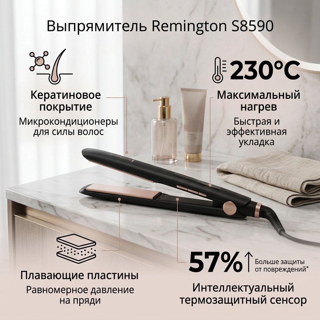 Remington S8590 утюжок 25 мм