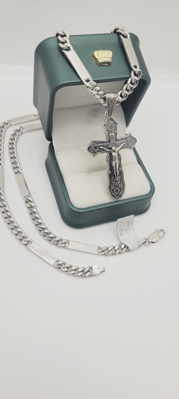 Крестик AQUAMARINE H389577 вес 50 г серебро, без вставок