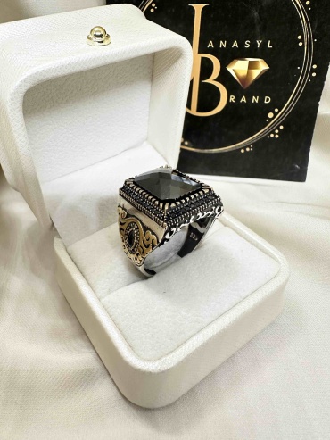 JANASYL Brand JB115 размер 22 вес 20 г серебро, оникс