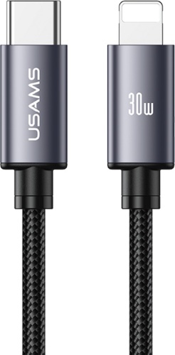 Кабель Usams USB TypeC (M), Lightning (M), 1.2 м, SJ770USB01 черный