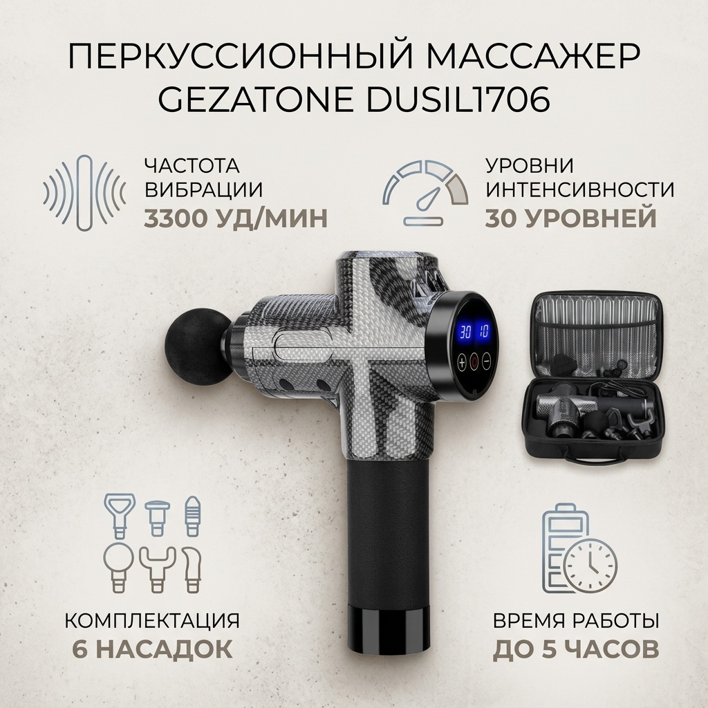 Массажер Gezatone DUSIL1706 ручной перкуссионный
