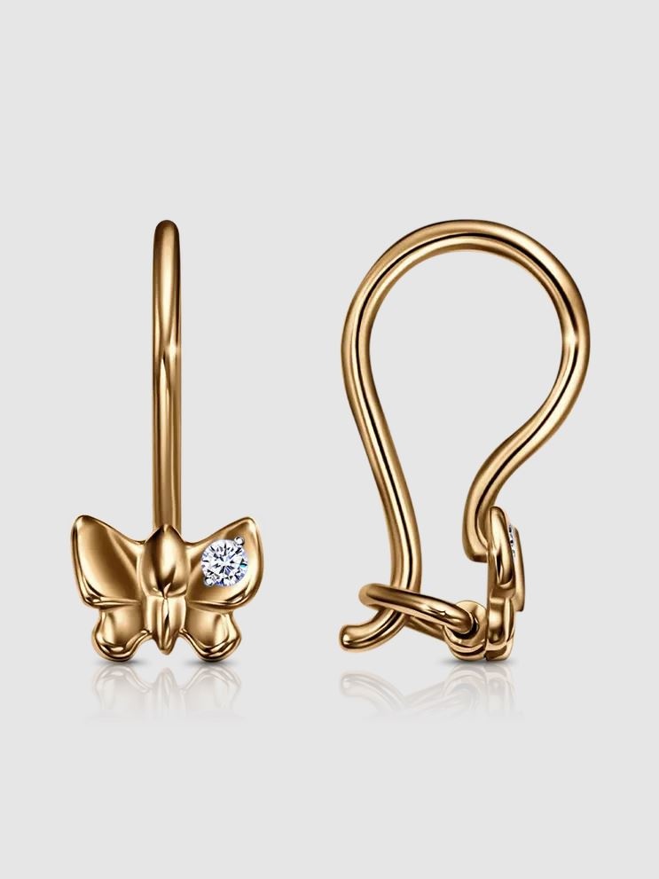 Серьги Lucente EAR-LU-585-189865 вес 0.875 г золото, фианит