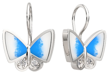 Серьги Lucente Silver ZO-03101650.ZZ вес 1.39 г серебро, фианит, эмаль