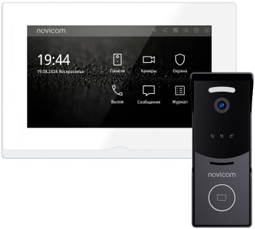 Novicam видеодомофон IMPULSE 7 IP WIFI KIT WHITE комплект из IP-видеодомофона и IP-вызывной панели белый, черный