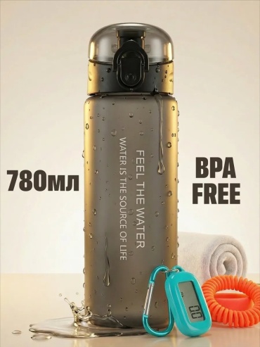 Бутылка FEEL THE WATER 822152761 780 мл черный