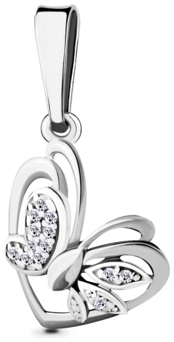 Подвеска AQUAMARINE 24114А вес 0.7 г серебро, фианит