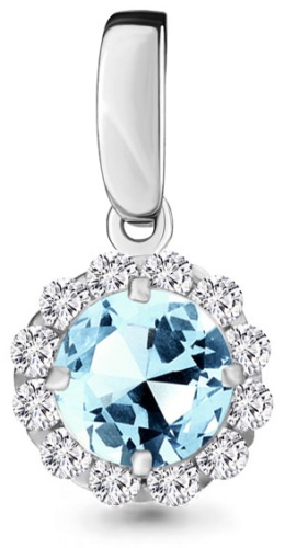 Подвеска AQUAMARINE 351621 вес 0.8 г серебро, топаз