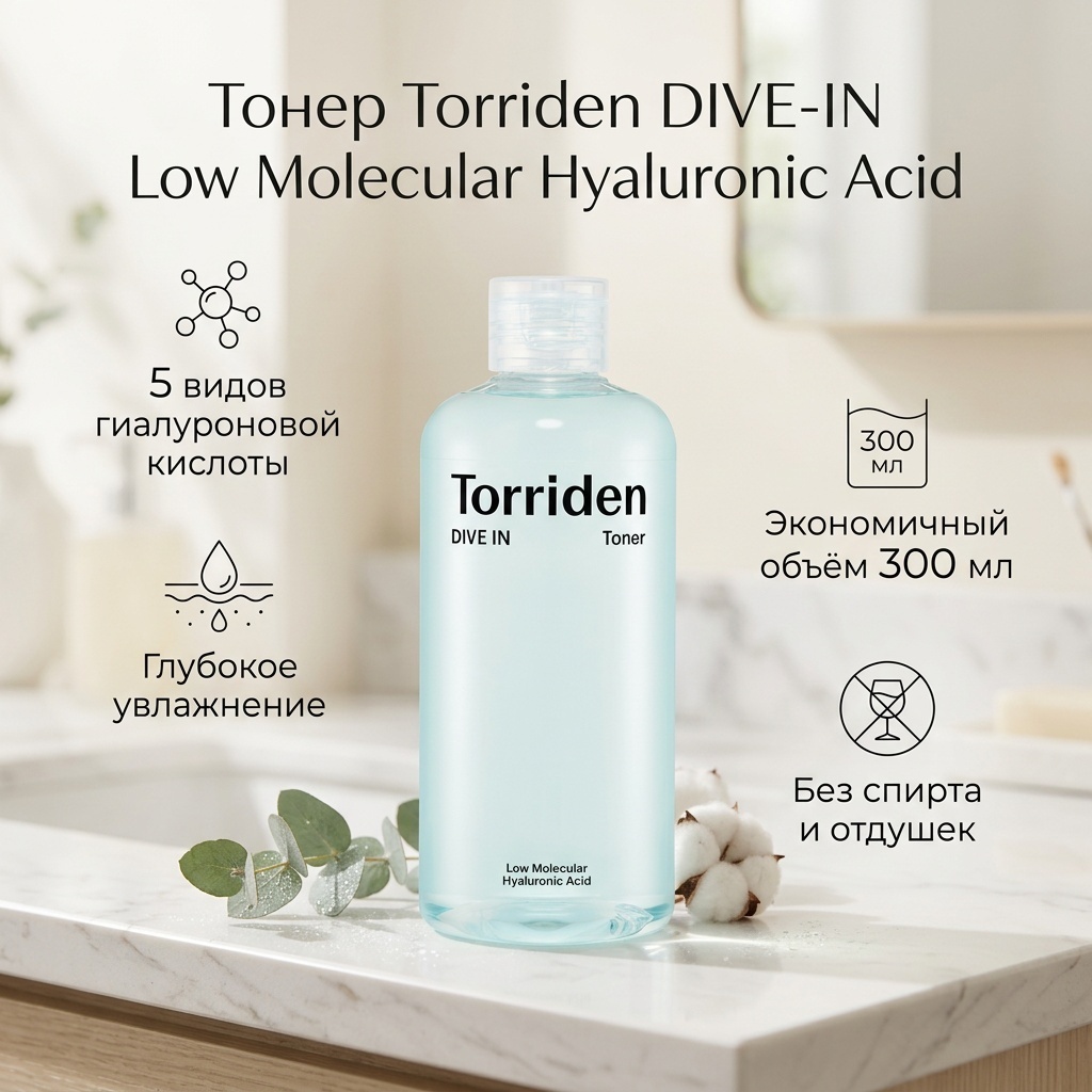 Torriden тонер Low Molecular Hyaluronic Acid 300 мл
