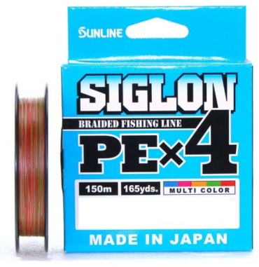 Леска Sunline плетеный шнур SIGLON PEx4 Multi Color 150m 1.5PE 25LB 11KG 0.219 мм мультиколор