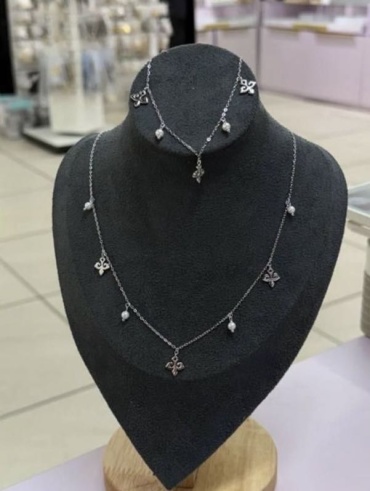 Колье Silver Star 144577 длина 45 см вес 4 г серебро, жемчуг
