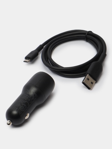 Belkin Belkin 2 USB-A 24W + Lightning Cable 1m micro USB, USB 24 Вт черный