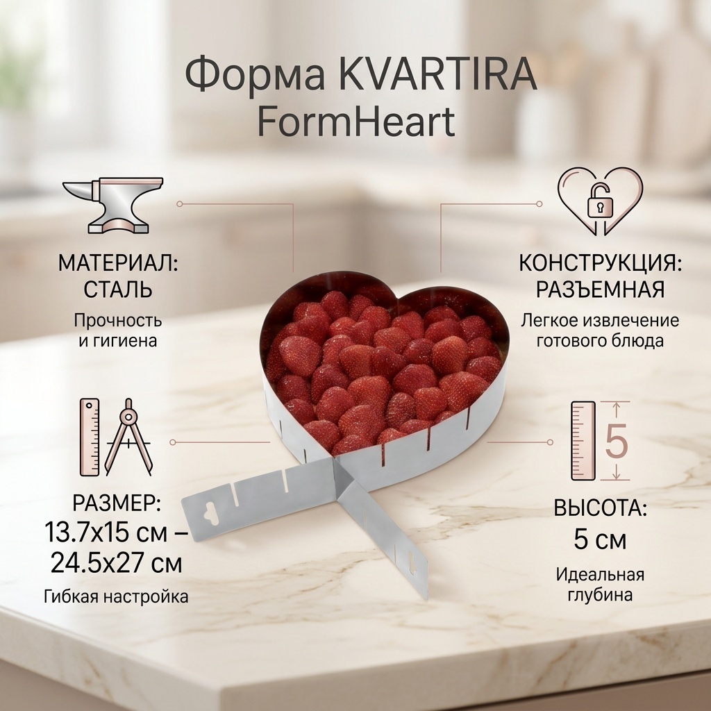 Форма для выпечки, для запекания, для пиццы, для хлеба, для кексов, для нарезания теста KVARTIRA сталь, 1 шт