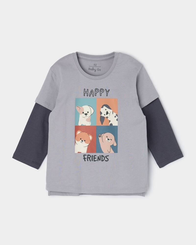 Футболка Baby Go однотонный серый
