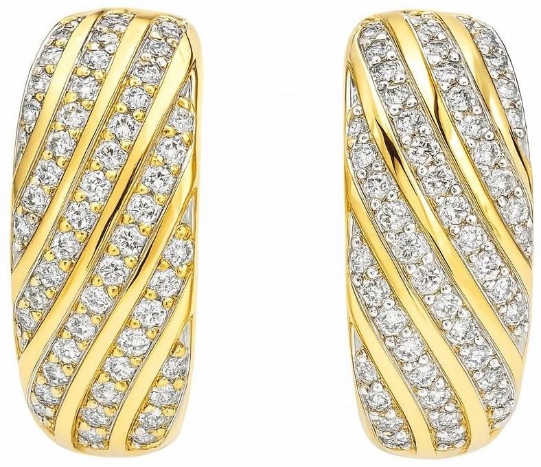 Серьги ALMAZ 09445 вес 4.29 г золото, бриллиант