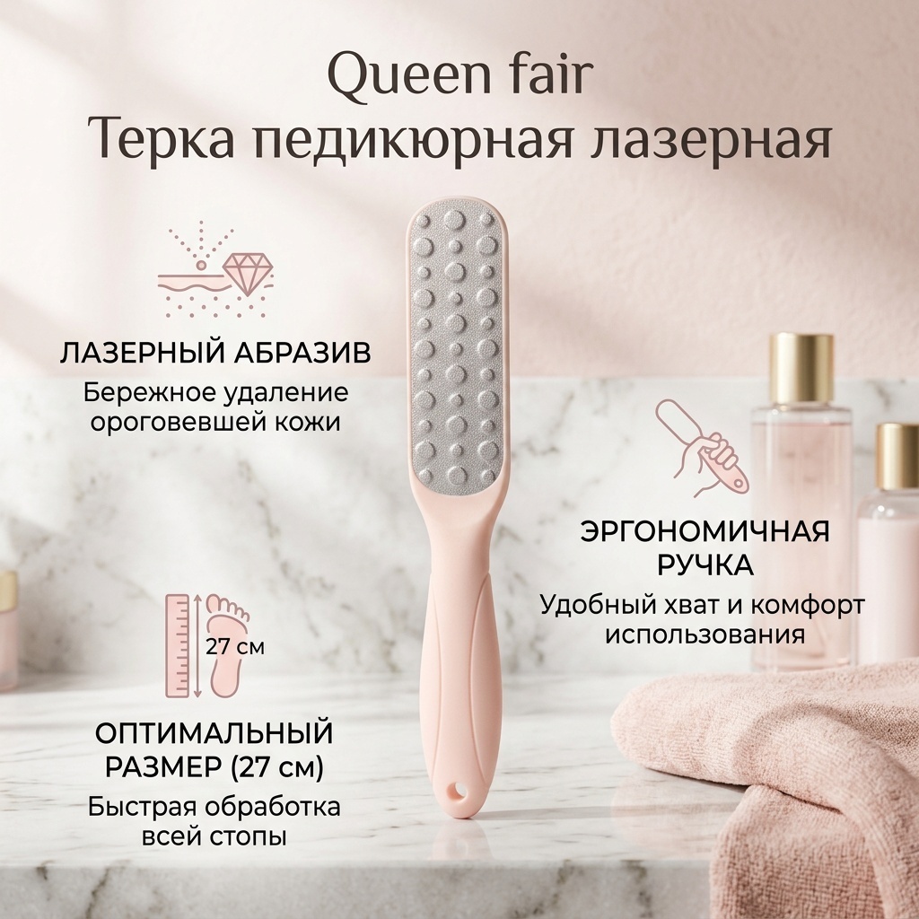 Queen fair терка педикюрная лазерный 1 шт