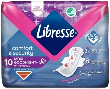 Libresse прокладки Maxi Goodnight+ 10 шт