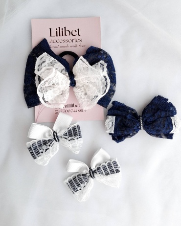 Lilibet accessories комплект бант 4 шт, белый, синий