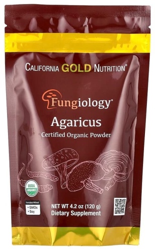 California Gold Nutrition Fungiology® порошок из сертифицированного органического агарика 120 г