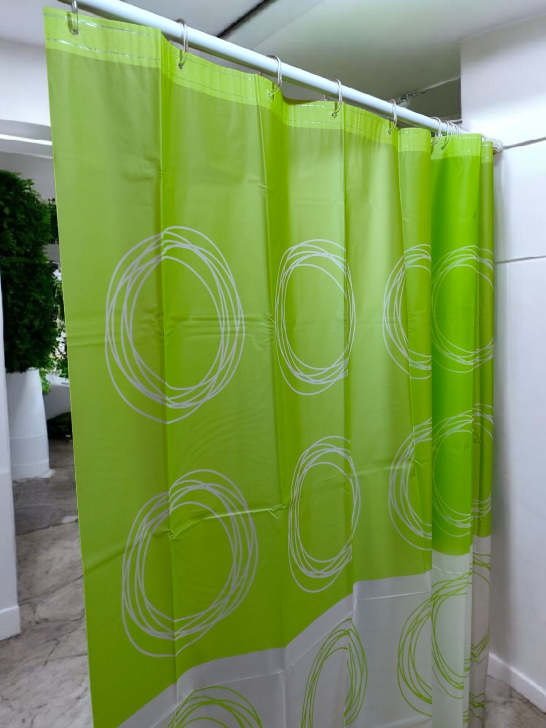 Штора для ванной YI-65GREENEVA 180x180 зеленый, белый, EVA, PEVA