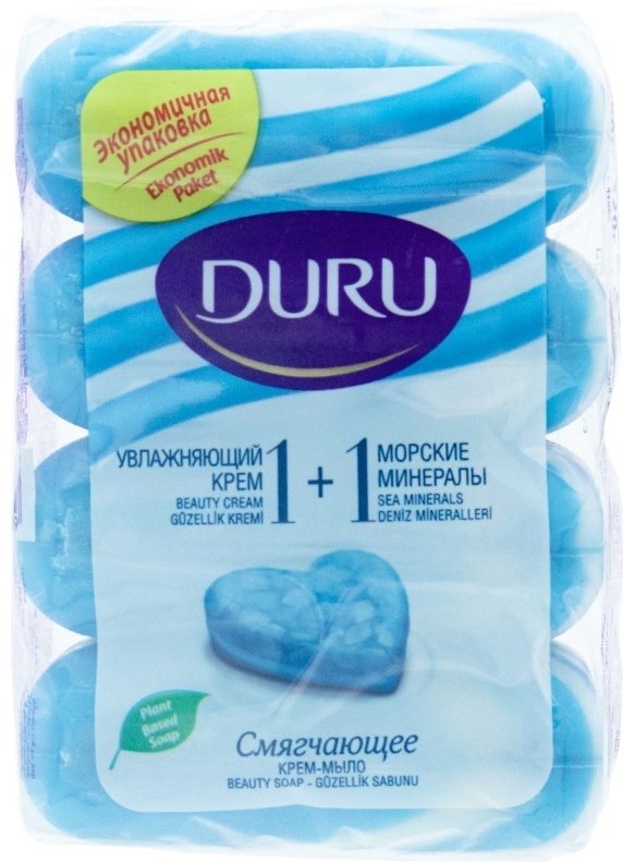 Кусковое мыло туалетное DURU Beauty cream Морские минералы 80 г по 4 шт